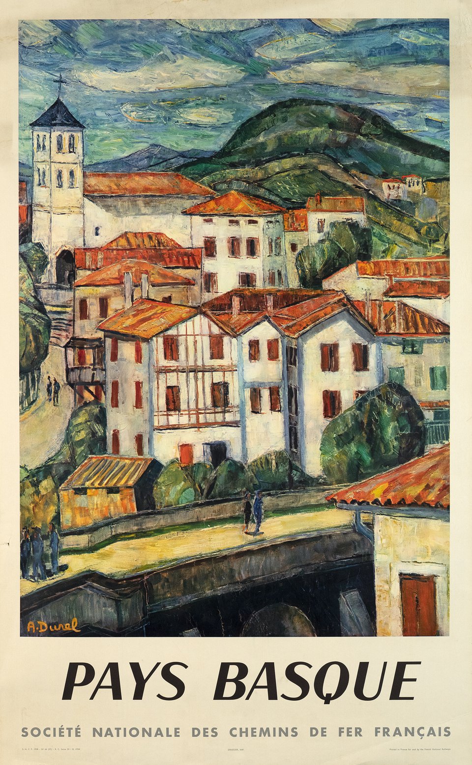 Vintage Poster Pays Basque Societe Nationale Des Chemins De Fer Francais Galerie 1 2 3