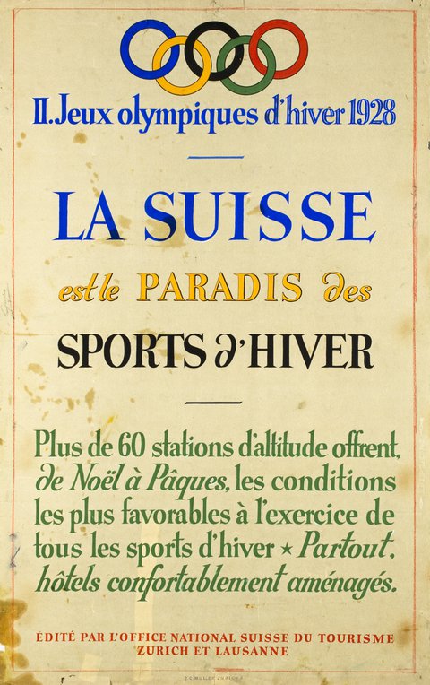 IIe Jeux Olympiques d'Hiver St.Moritz 1928, la Suisse est le paradis des sports d'hiver